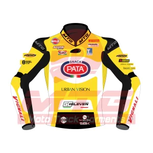 Andrea Iannone SBK 2025 Yellow Racing Jacket Front View