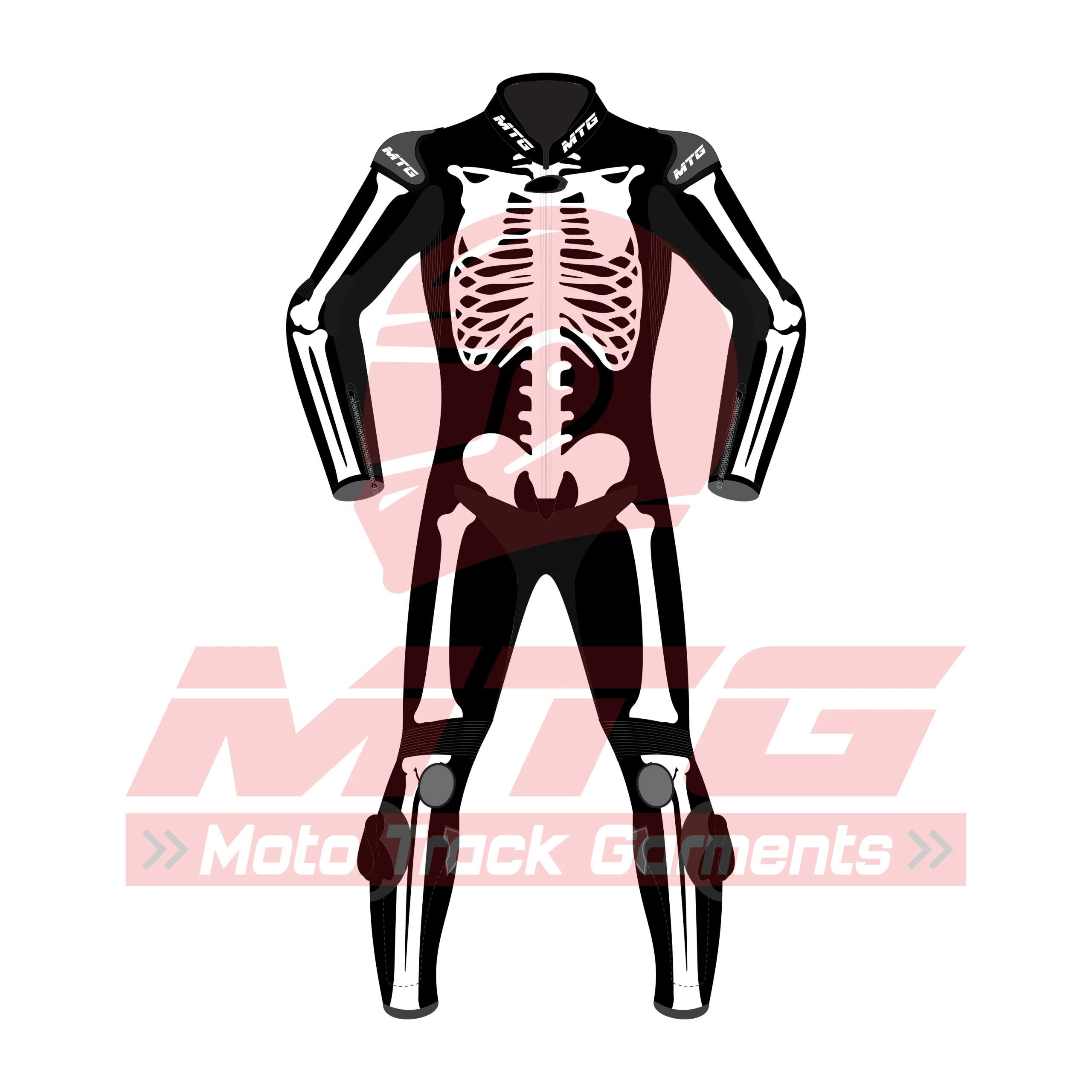 Kids Skeleton Racing Suit Front Design – Custom Moto Leather Suit
