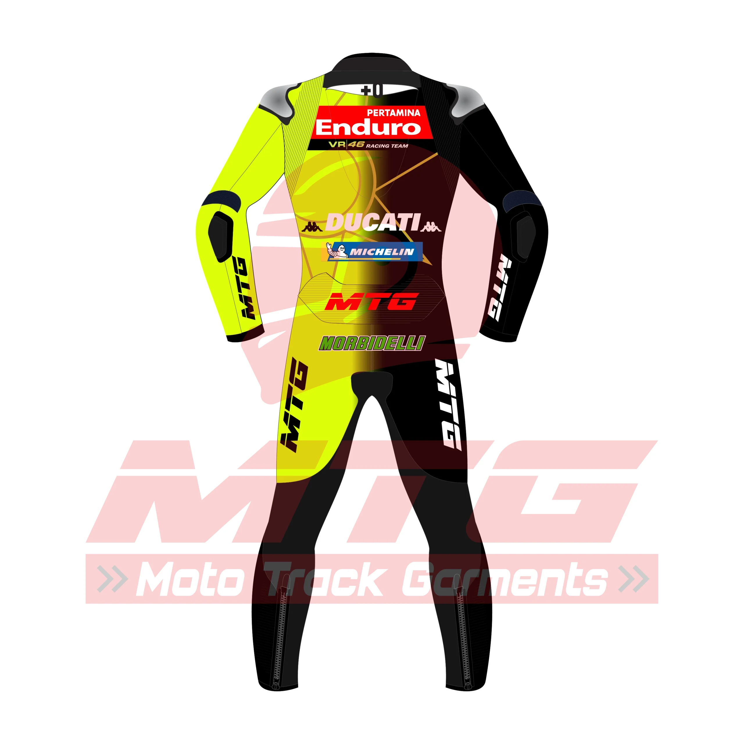 Franco Morbidelli VR46 Ducati MotoGP 2026 Leather Suit Back Design