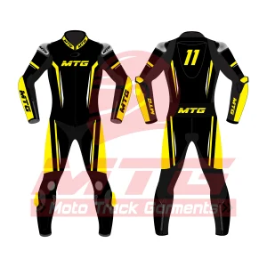 Phantom Velocity Custom Track Racing Suit – Black Leather Gear for Riders-01